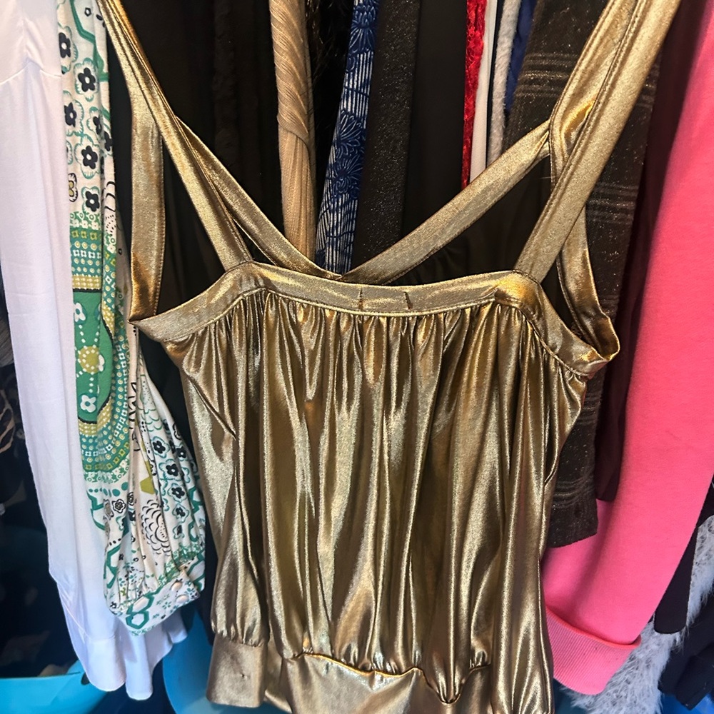 Aritzia Gold Metallic Tank Top